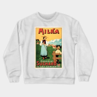 MILKA CHOCOLAT SUCHARD Swiss Milk Chocolates Vintage Advertisement Crewneck Sweatshirt